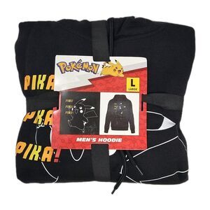 Pokemon Pikachu Pika Pika Pika! Pop Culture Graphic Hoodie Men's Size L (42-44)
